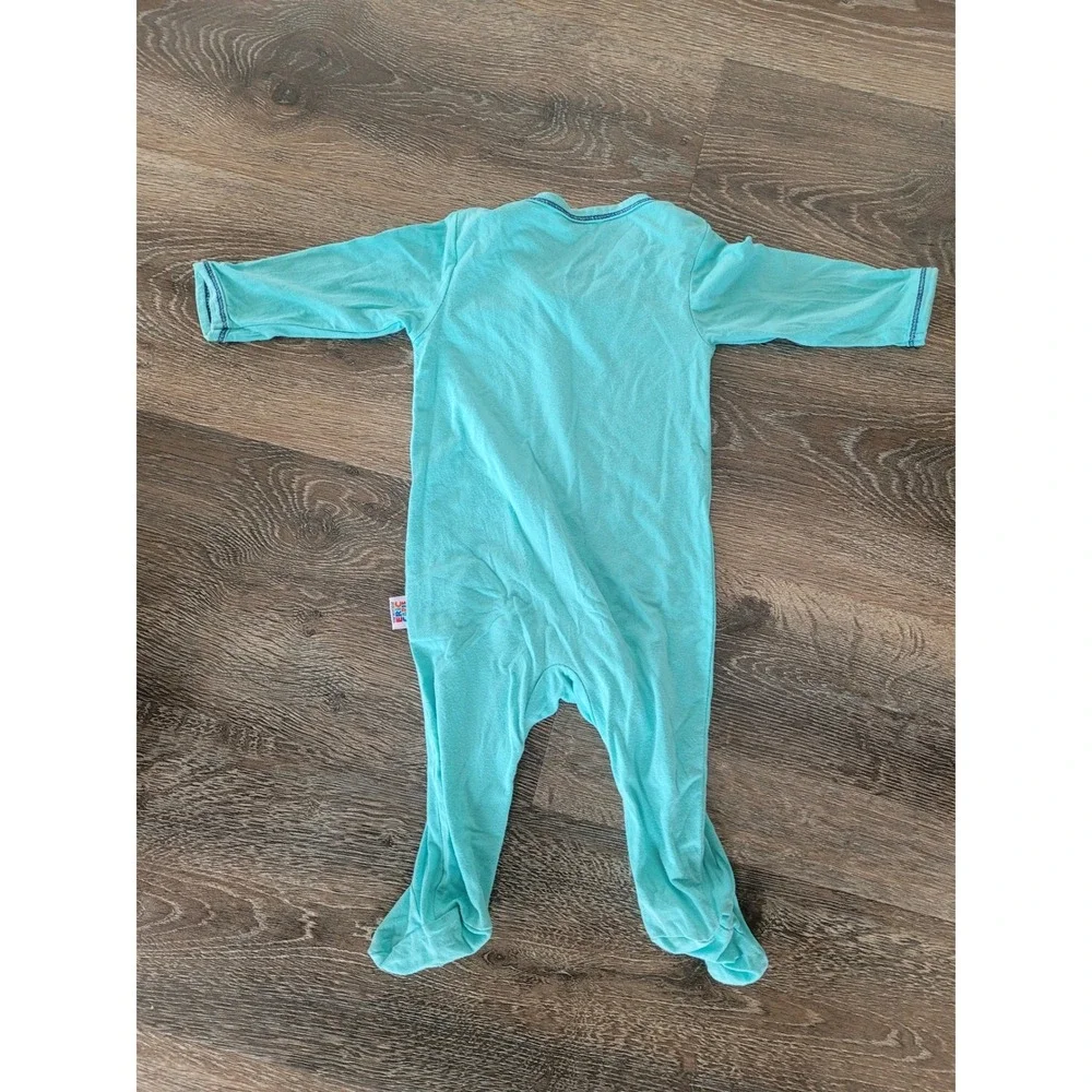 World of Eric Carle Baby Bamboo Footed Sleeper Teal Aqua 3M Long Sleeve Snaps #6